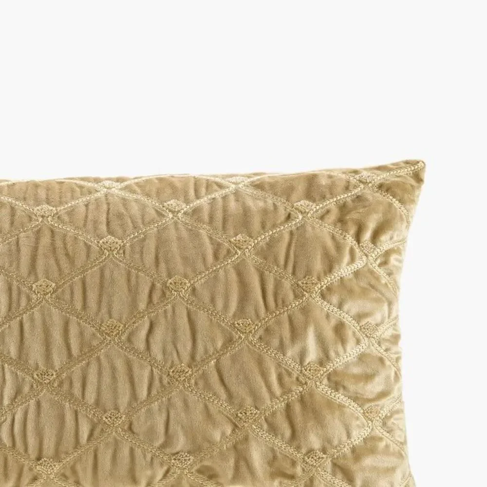 Croscill Aumont Luxury Decor Pillow • 22x15 Oblong Velvet Hand Beaded Accent